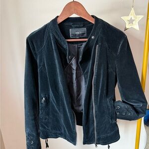 BNCI Women's Black Velveteen Bomber Jacket